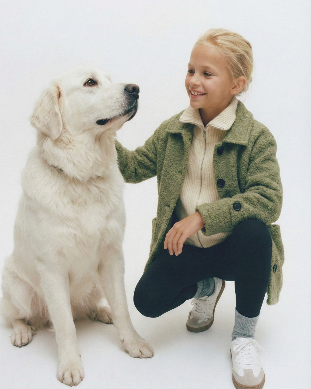 Kız ve Erkek Çocuk Kaşe Mont | Cepli ve Düğmeli | 9–15 Yaş | RG Brand | RG3319 - HARDAL