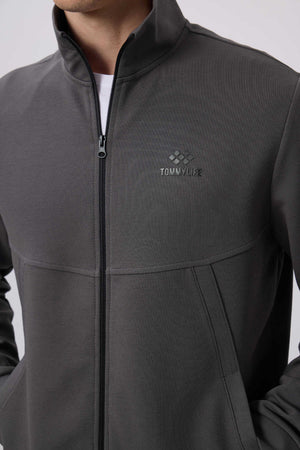 Tommylife Toptan Yüzeyi Dokulu Rahat Form Erkek Eşofman Takım 85273 Koyu Gri