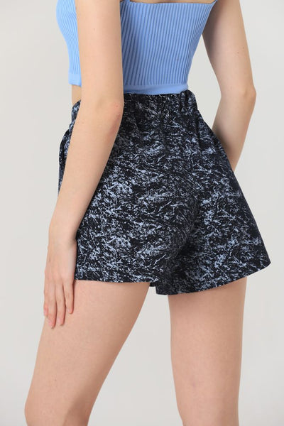 Topshow Lacivert Batik Baskılı Toptan Şort