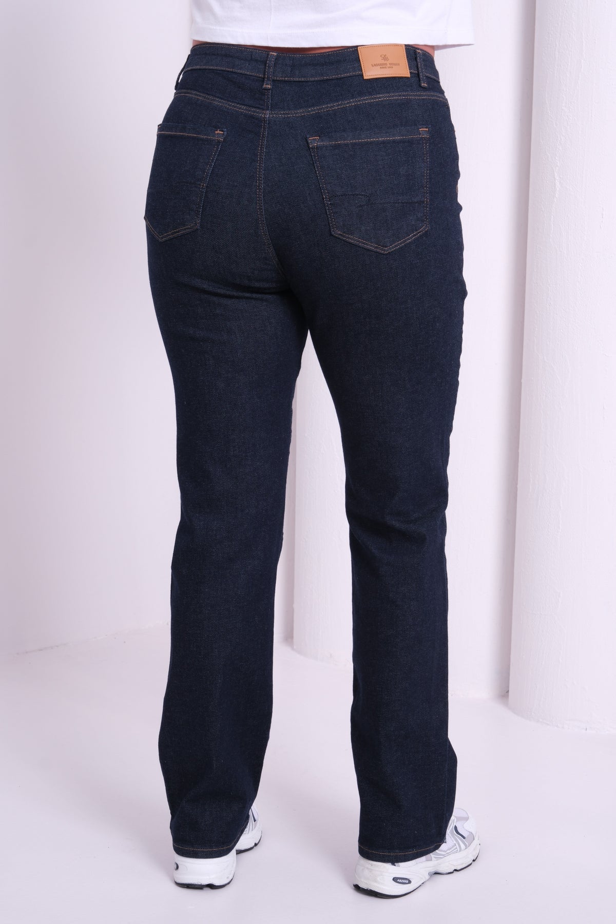 Yüksek Bel Battal Kesim Boru Paça Rinse Jean Pantolon