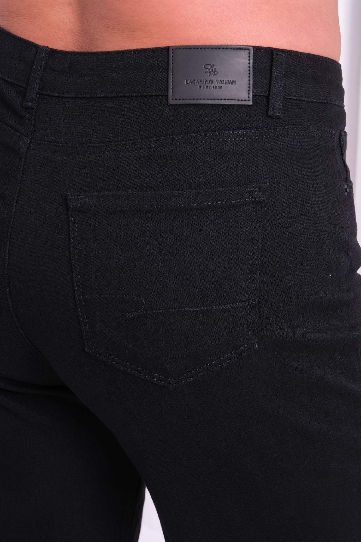 Yüksek Bel Battal Kesim Boru Paça Black Jean Pantolon