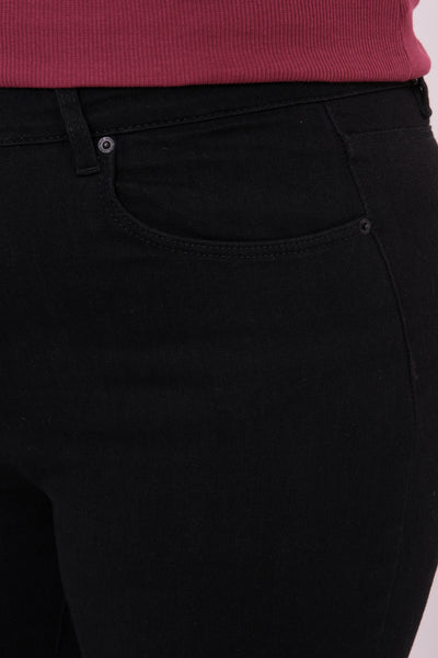Yüksek Bel Boru Paça Battal Kesim Black Jean Pantolon