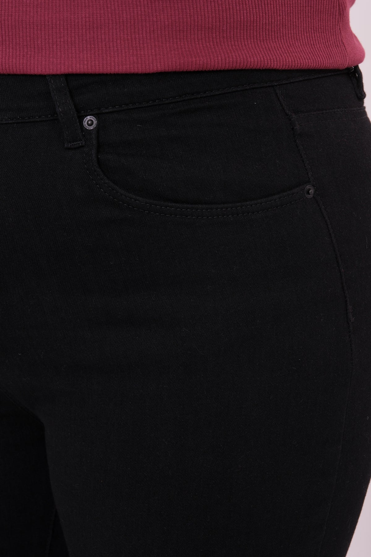 Yüksek Bel Boru Paça Battal Kesim Black Jean Pantolon