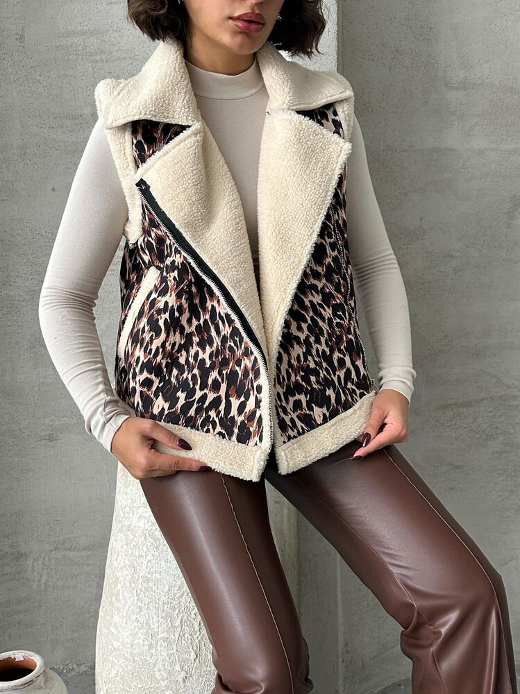 Plush Wholesale Vest - Leopard D2
