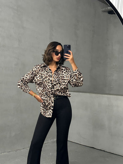Cămăși Topshow cu imprimeu de leopard, en-gros | F1781