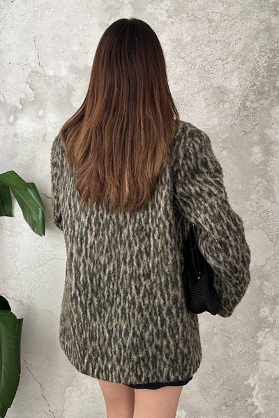 Leopar Leopar Yünlü Ceket