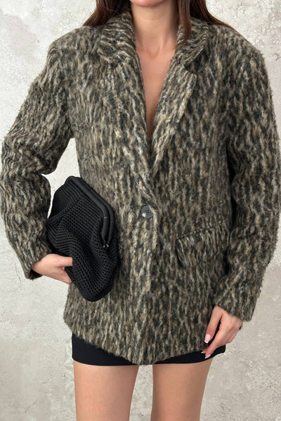 Leopar Leopar Yünlü Ceket