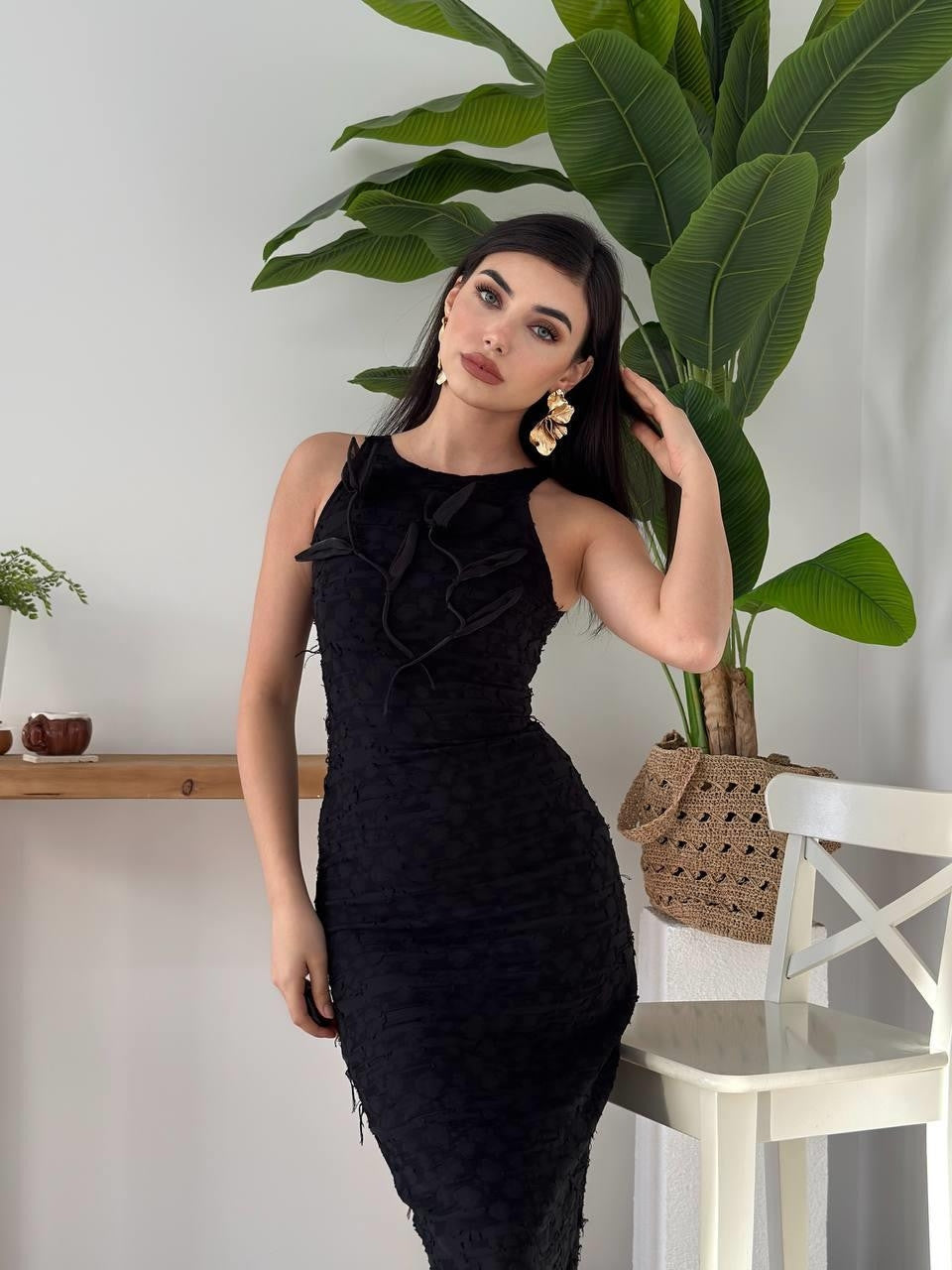 Rochie Lers cu detalii florale