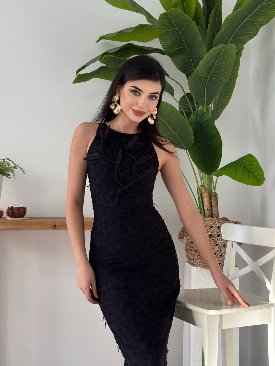 Rochie Lers cu detalii florale