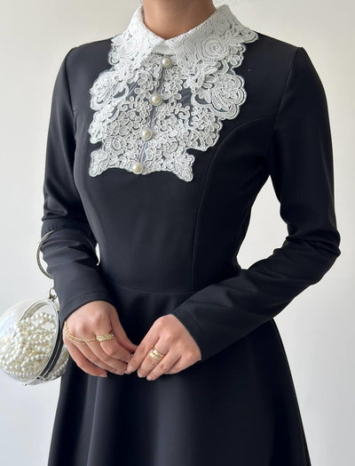 Rochie cu Detalii din Dantelă Leye