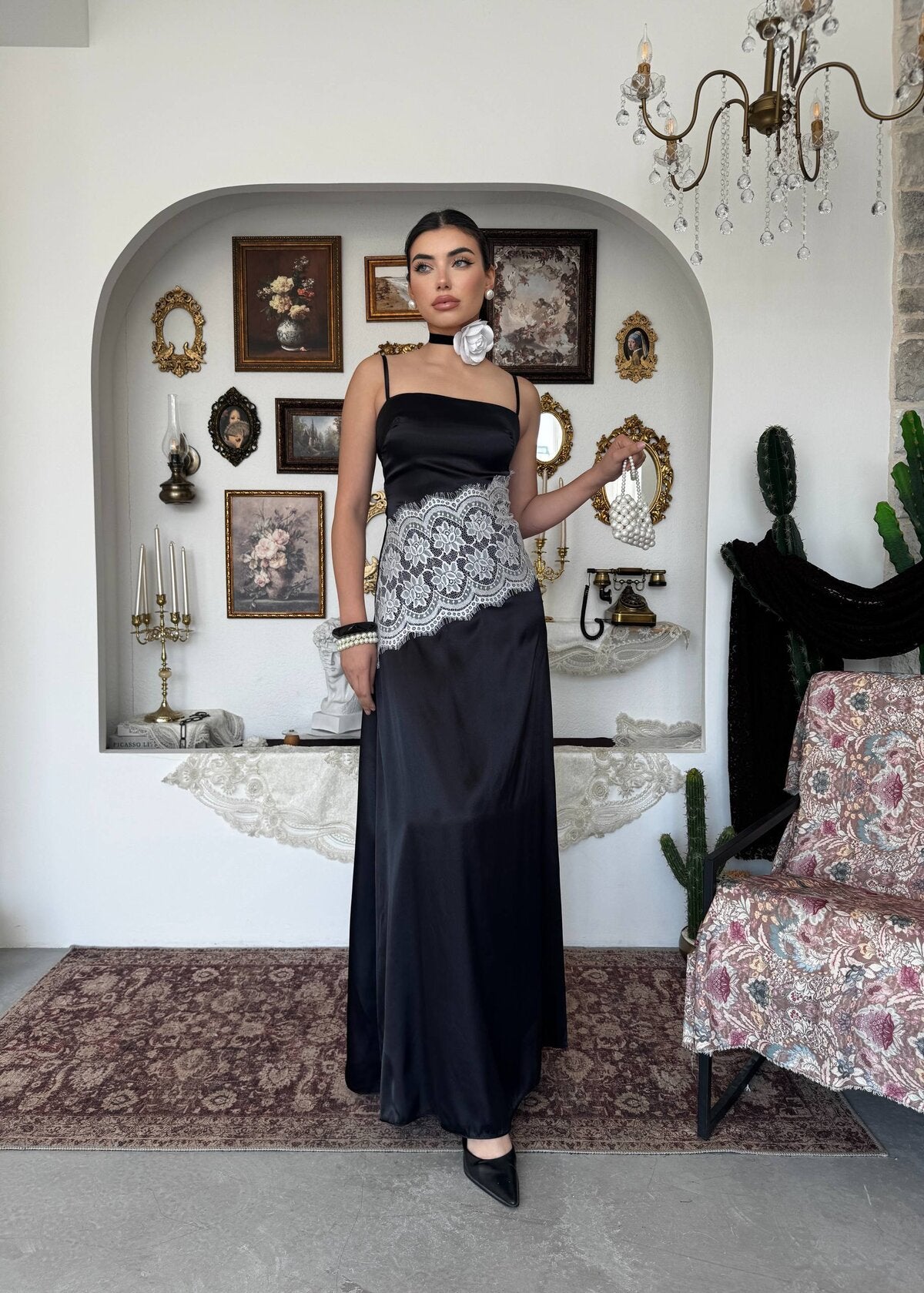 Lumes Paris Rochie cu detalii din dantelă