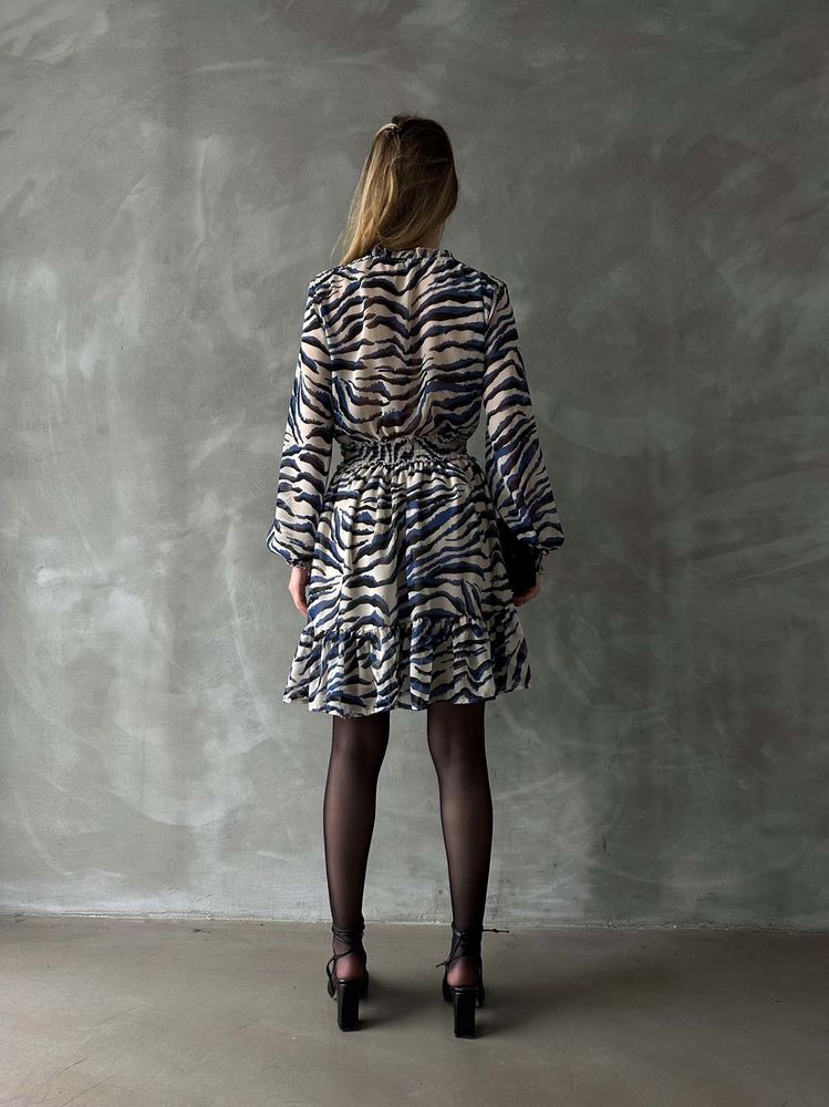 Rochie cu dungi leopard, en-gros - Albastră