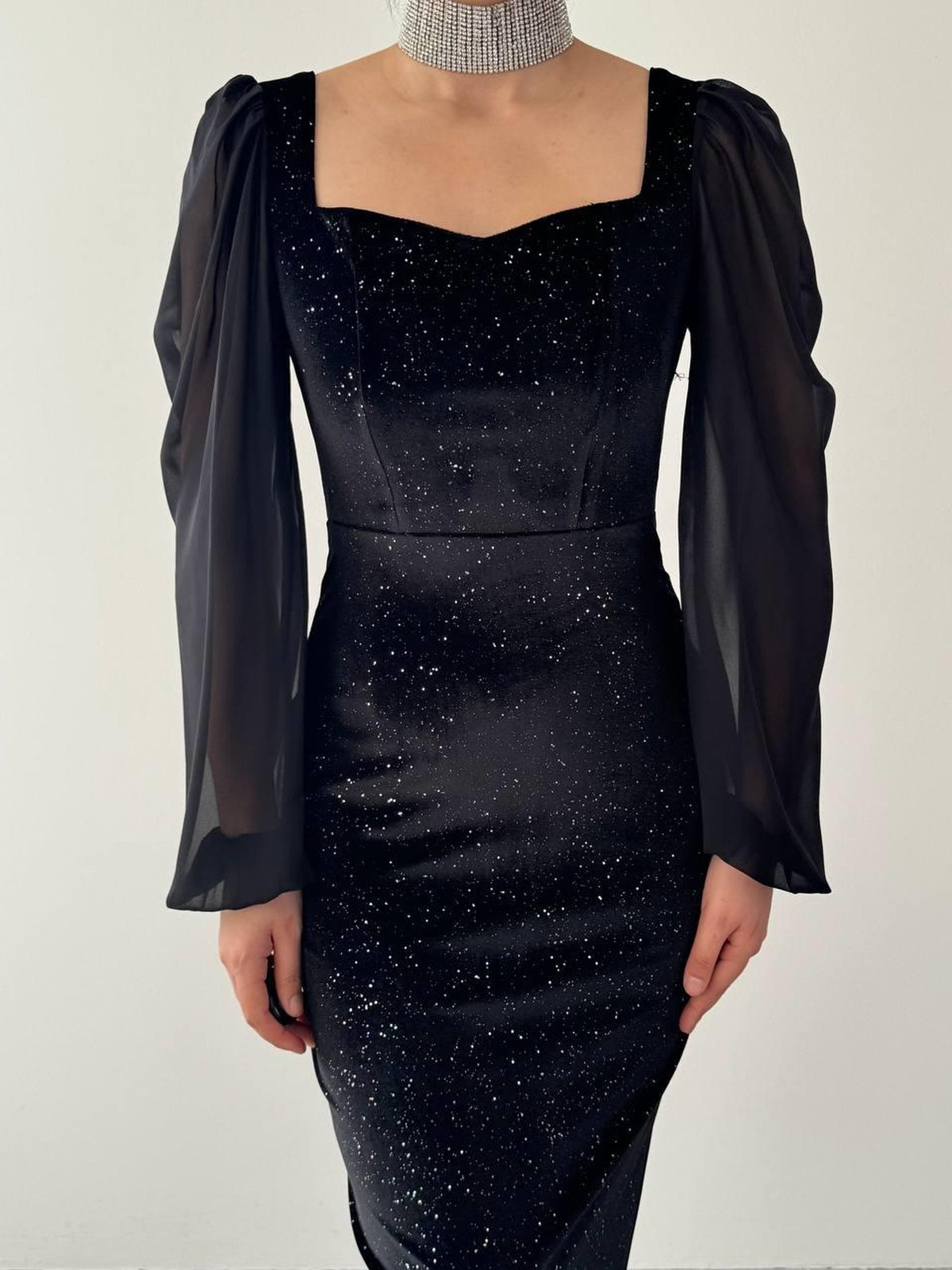 Rochie Meda cu mâneci bufante
