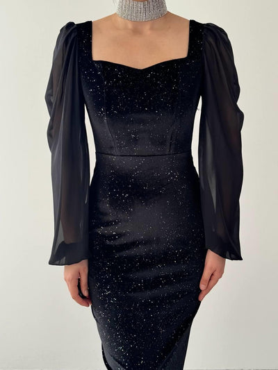 Rochie Meda cu mâneci bufante