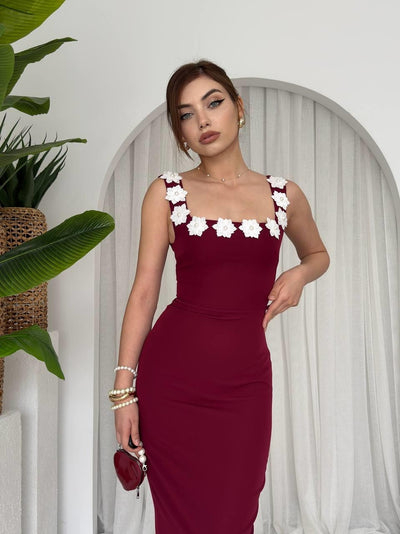 Rochie Ming cu detalii florale