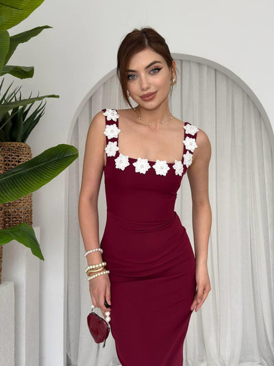 Rochie Ming cu detalii florale