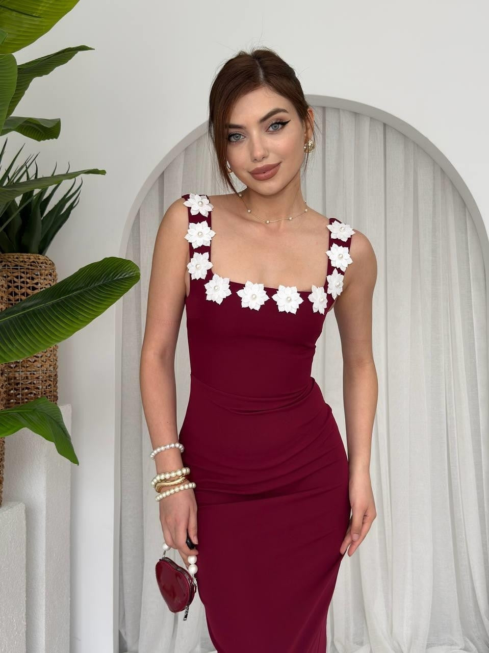 Rochie Ming cu detalii florale