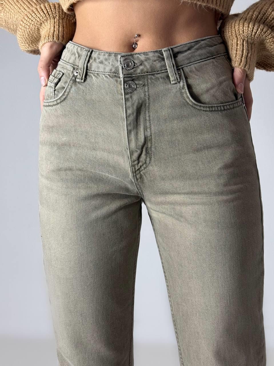 High Waist Tube Leg Ankle Length Dark Blue Jean Pants