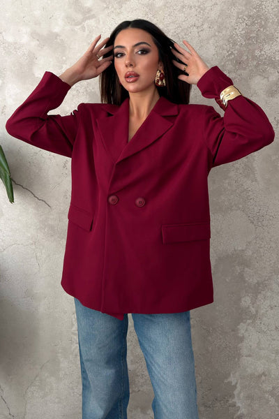 Mürdüm 2 Düğmeli Blazer Ceket