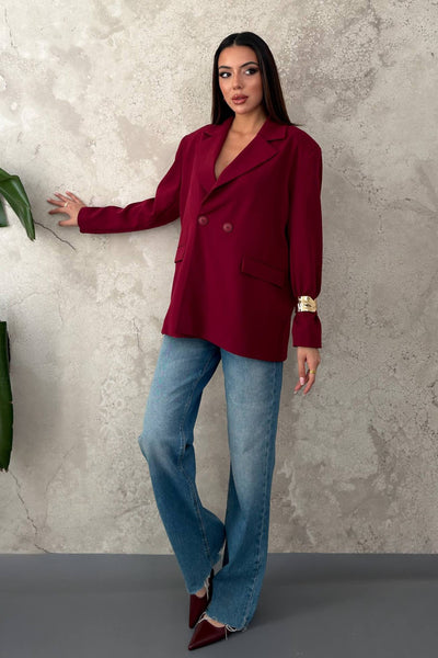 Mürdüm 2 Düğmeli Blazer Ceket