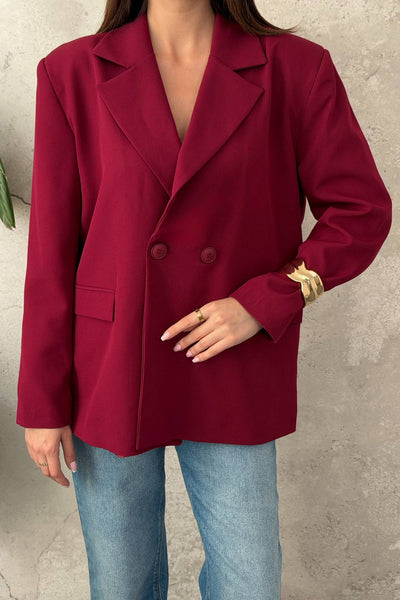 Mürdüm 2 Düğmeli Blazer Ceket