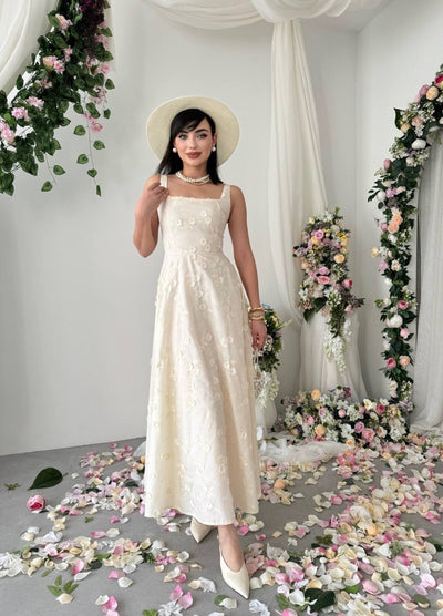 Rochie Myra cu detalii florale