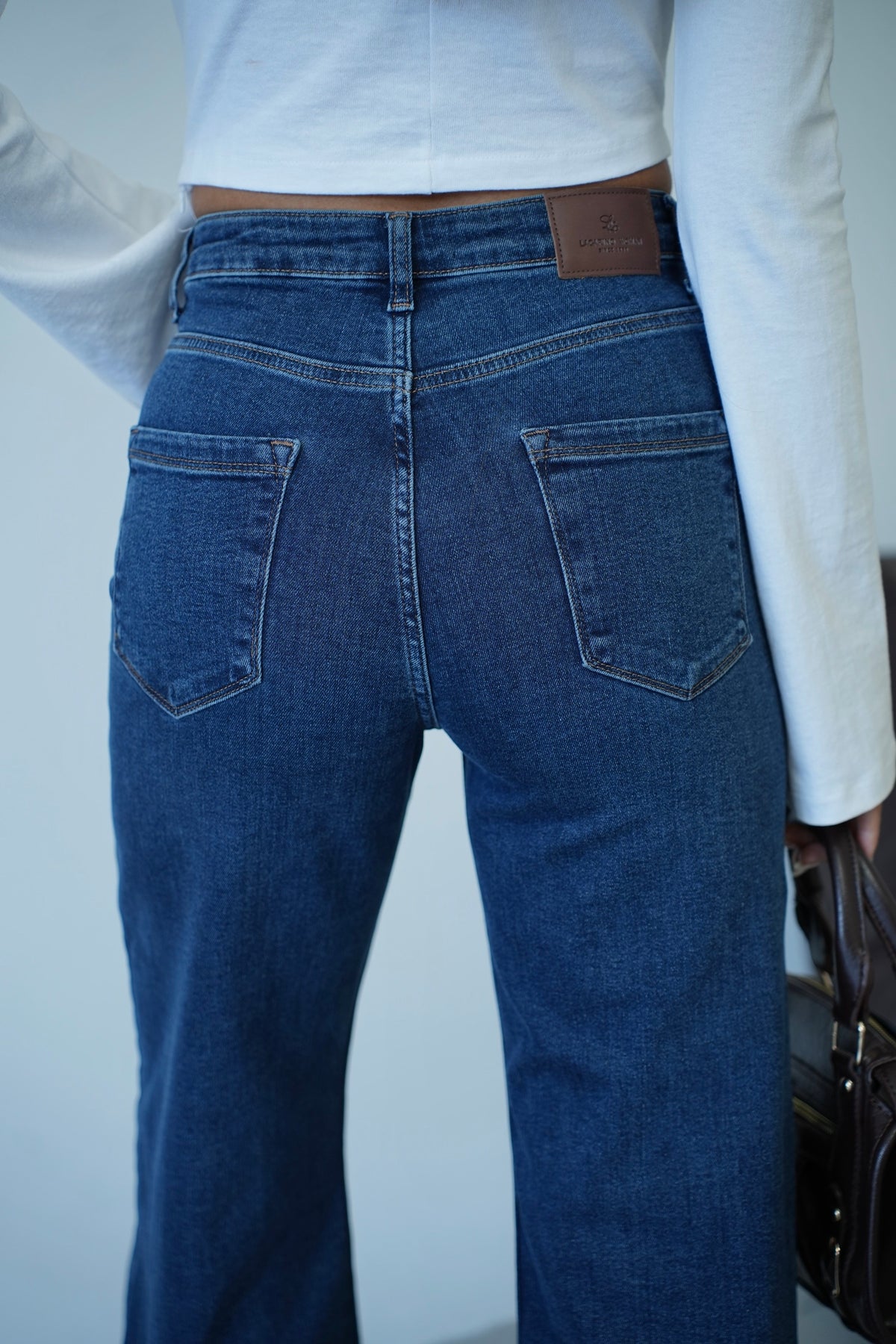 Yüksek Bel Dark Blue Nita Jean Pantolon