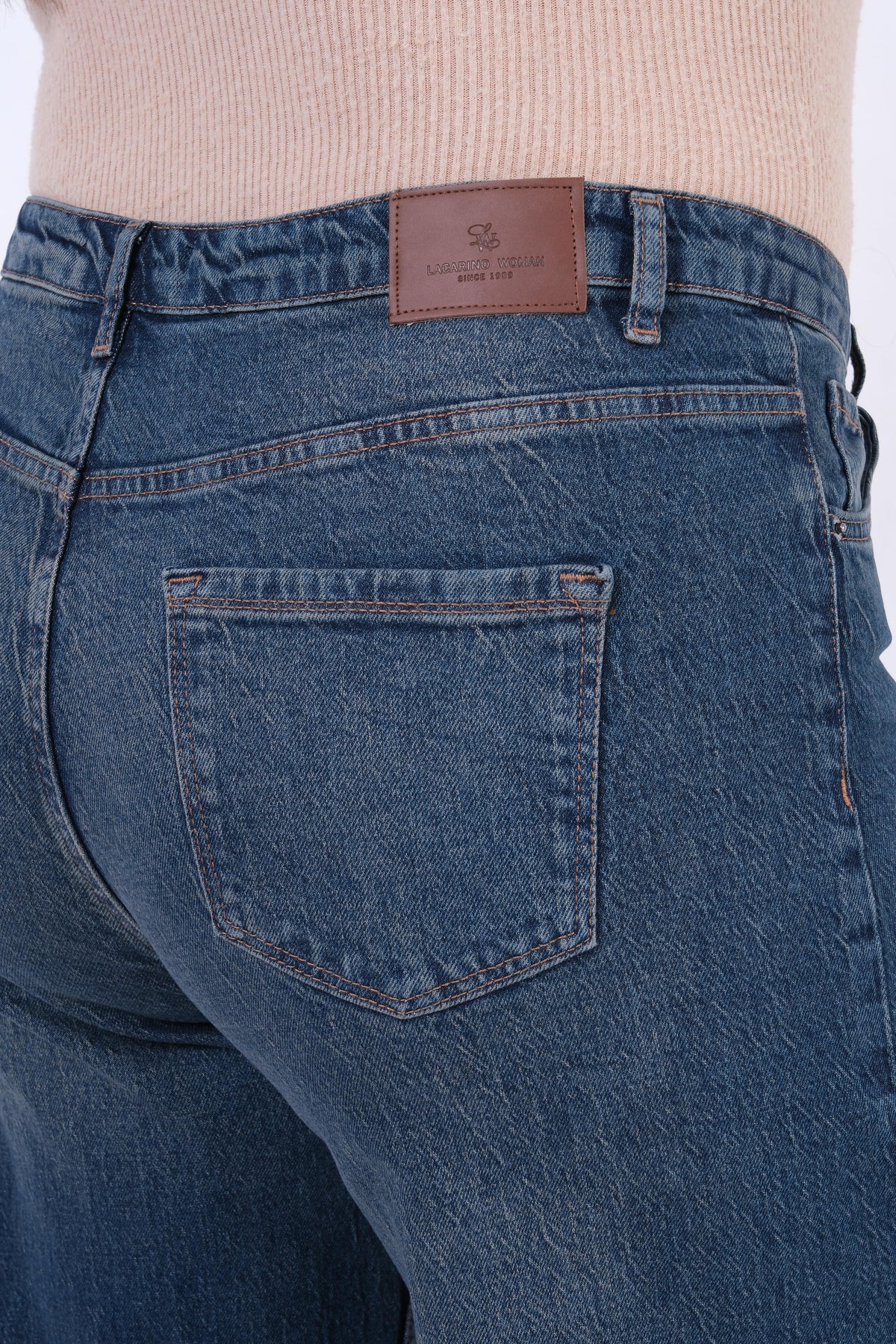 Yüksek Bel Battal Kesim İspanyol Paça Kahve Tint Jean Pantolon