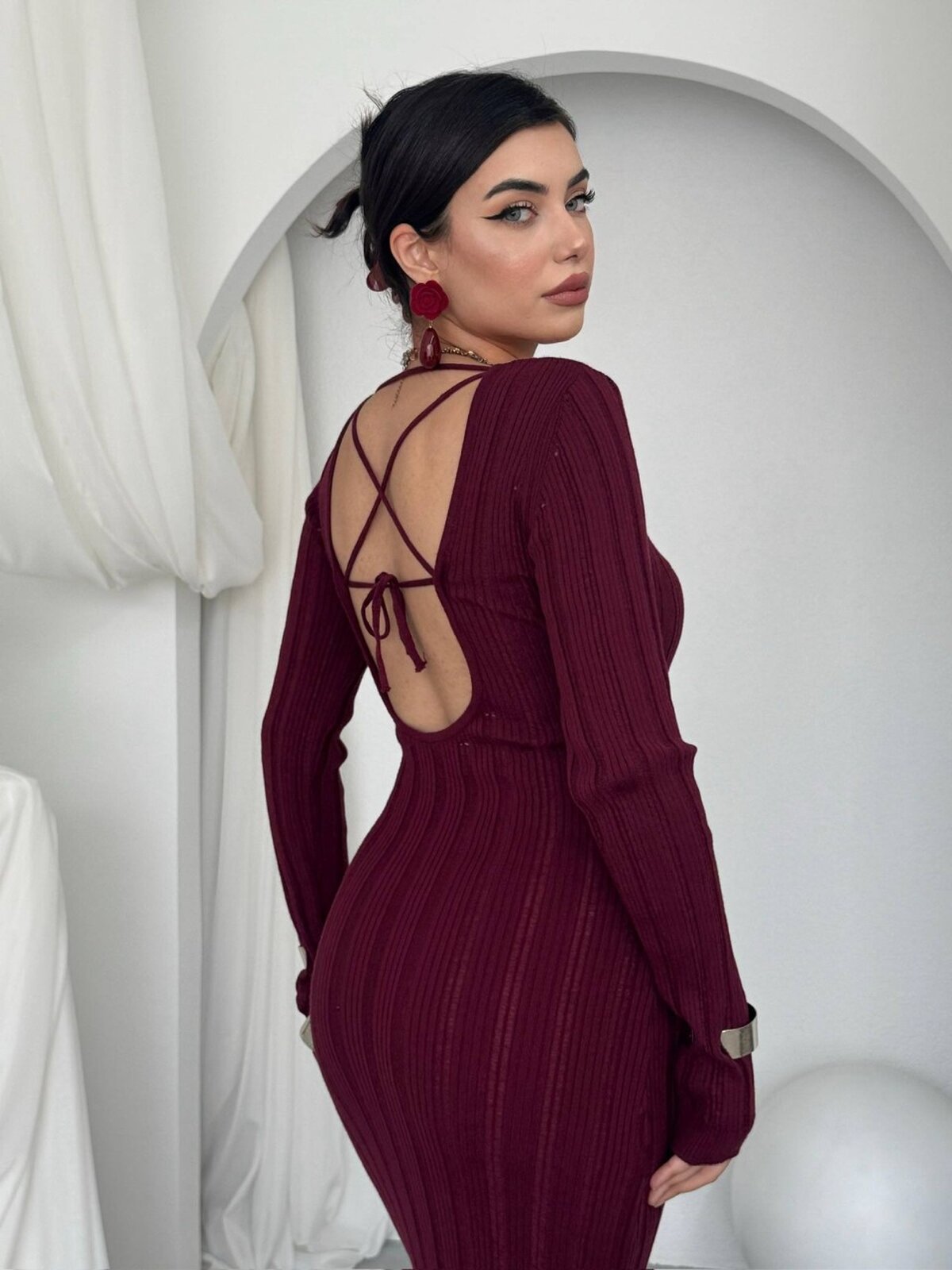 Rochie Olersan cu nod la spate