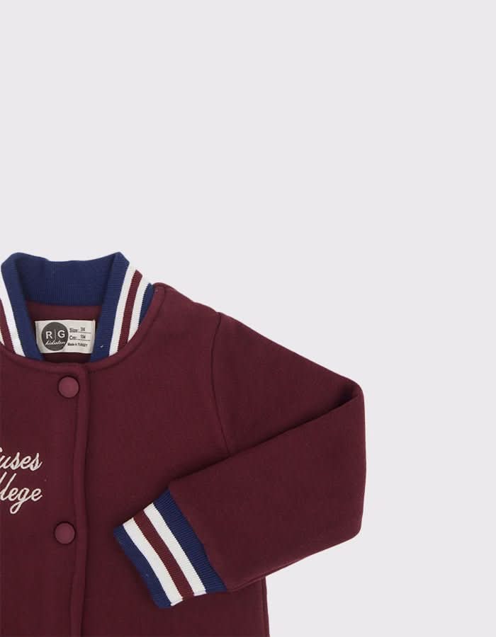 Kız Çocuk Önden Çıtçıtlı Kolej Ceketi | 3–9 Yaş | RG Brand | RG1497 - BORDO
