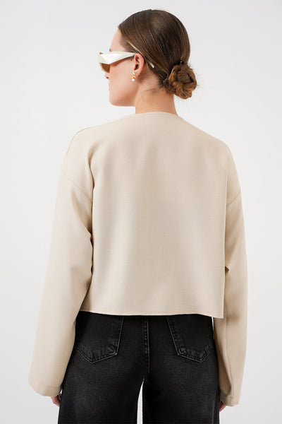 Kimono Linen Cu Legare Frontală 960 - Crem