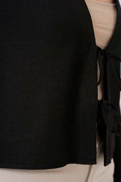 Kimono Linen Cu Legare Frontală 960 - Negru