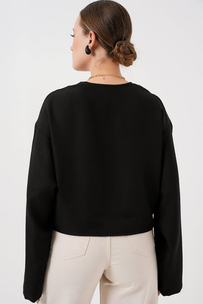 Kimono Linen Cu Legare Frontală 960 - Negru