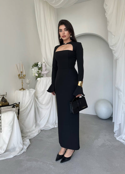 Oplsa Broş Detaylı Elbise