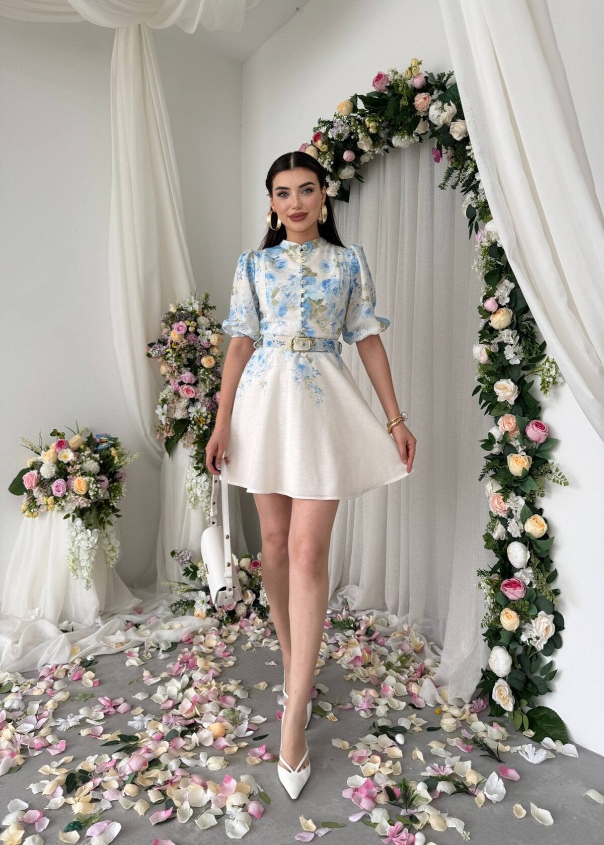 Rochie din Pană cu Detaliu Curea