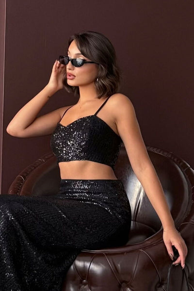 Topshow - Bustiere cu paiete en-gros - Eleganță pentru petreceri și evenimente - Negru