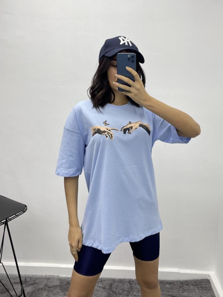 Kelebek T-Shirt - Mavi