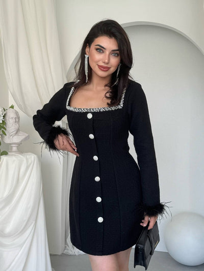 Rochie cu detaliu cu nasturi Poner