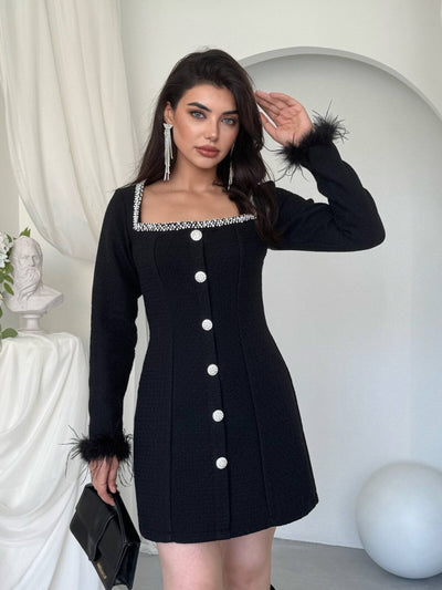 Rochie cu detaliu cu nasturi Poner