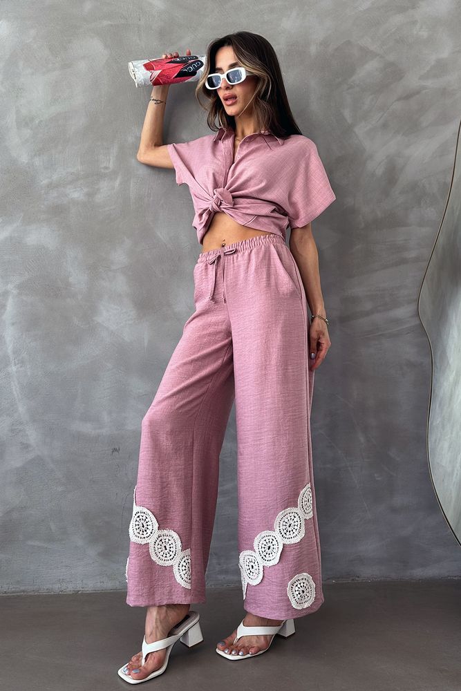Topshow Powder Lace-Up Wholesale Pants