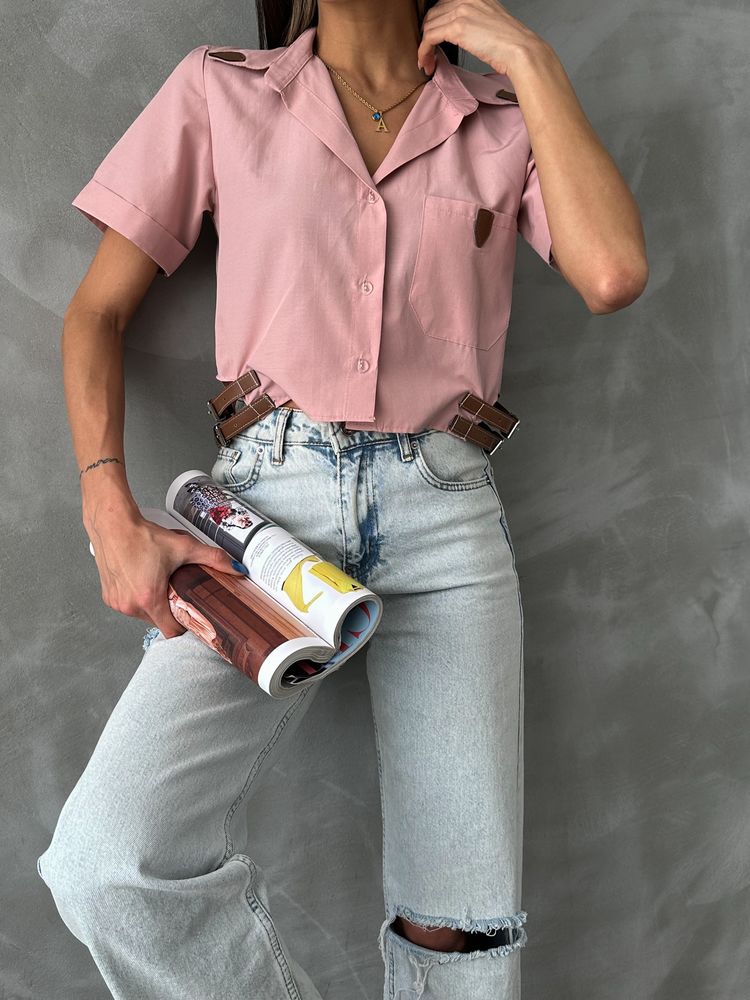 Topshow Powder Shirt with Belt Detail Wholesale