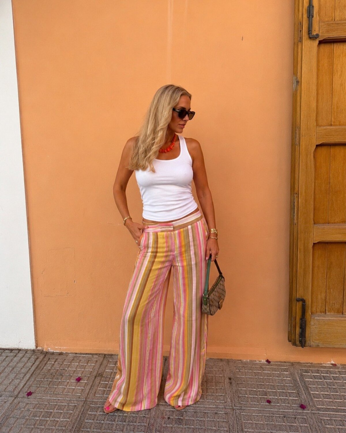 PANTALON LARG ELEGANT CU COLORI MULTIPLE