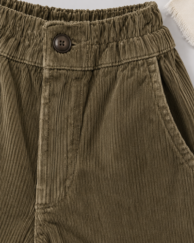 Çocuk Fitilli Kadife Pantolon | Geniş Paça | 3–9 Yaş | Lacivert, Siyah, Haki | RG1776 - HAKİ
