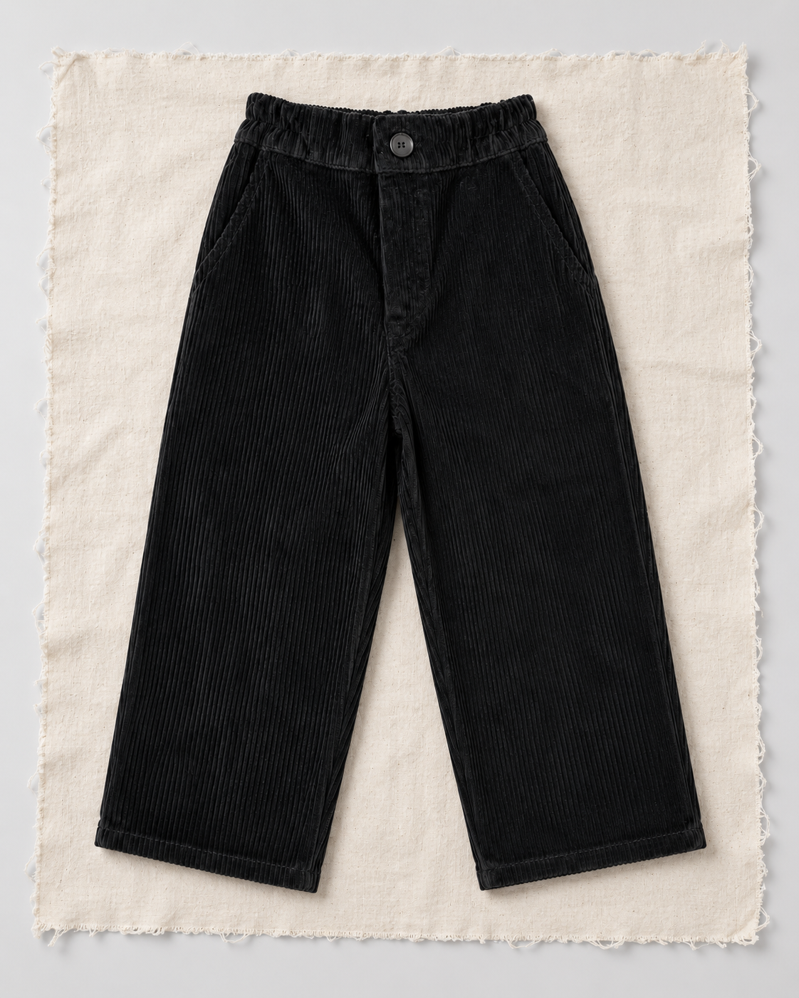 Çocuk Fitilli Kadife Pantolon | Geniş Paça | 3–9 Yaş | Lacivert, Siyah, Haki | RG1776 - HAKİ