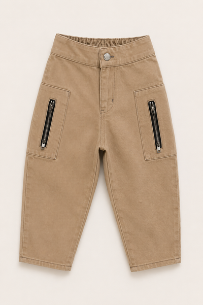 Çocuk Kargo Cepli Denim Pantolon 3–9 Yaş | RG Brand | RG1775 - KAHVERENGİ