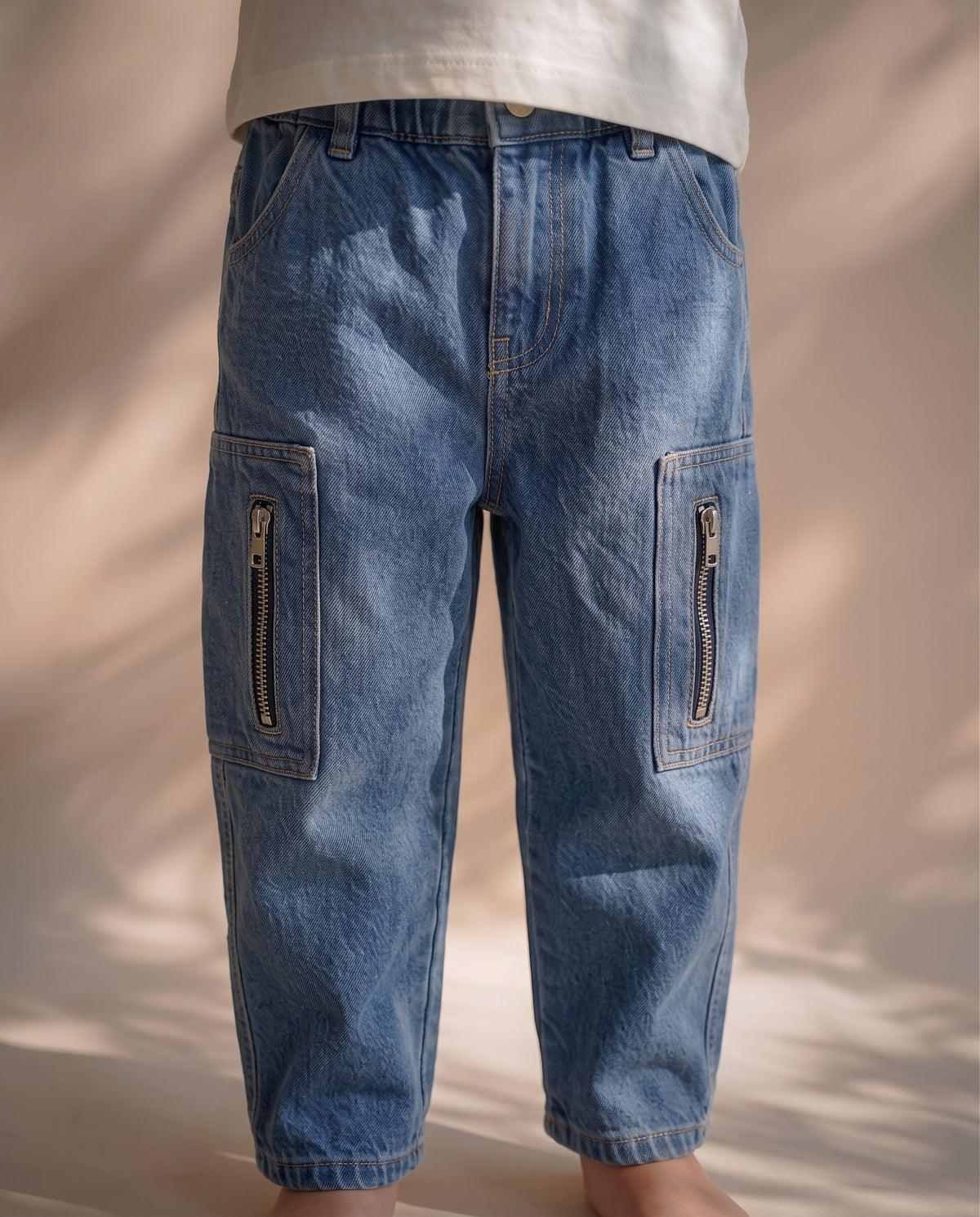 Çocuk Kargo Cepli Denim Pantolon 3–9 Yaş | RG Brand | RG1775 - KAHVERENGİ