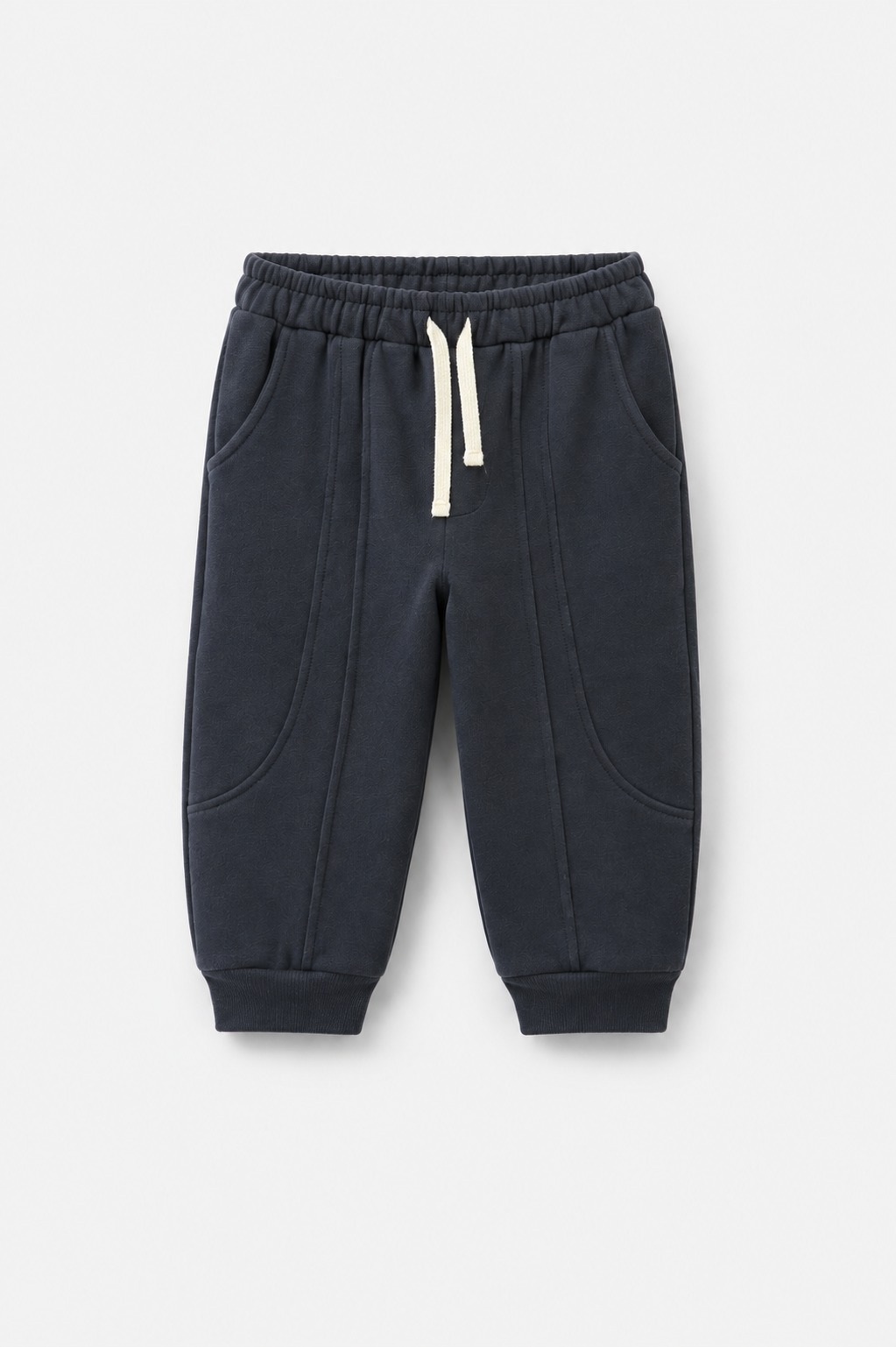 Çocuk Kavisli Cepli Jogger Pantolon | Bağcıklı Bol Kesim | 3–9 Yaş | 3 Renk | RG1790 - SİYAH