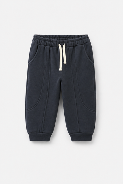 Çocuk Kavisli Cepli Jogger Pantolon | Bağcıklı Bol Kesim | 3–9 Yaş | 3 Renk | RG1790 - LACİVERT