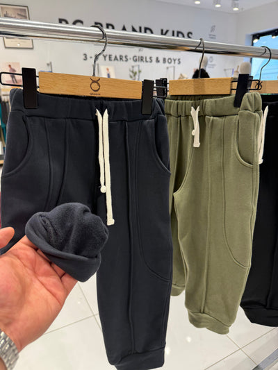Çocuk Kavisli Cepli Jogger Pantolon | Bağcıklı Bol Kesim | 3–9 Yaş | 3 Renk | RG1790 - YEŞİL