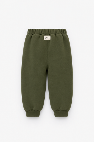Çocuk Kavisli Cepli Jogger Pantolon | Bağcıklı Bol Kesim | 3–9 Yaş | 3 Renk | RG1790 - YEŞİL